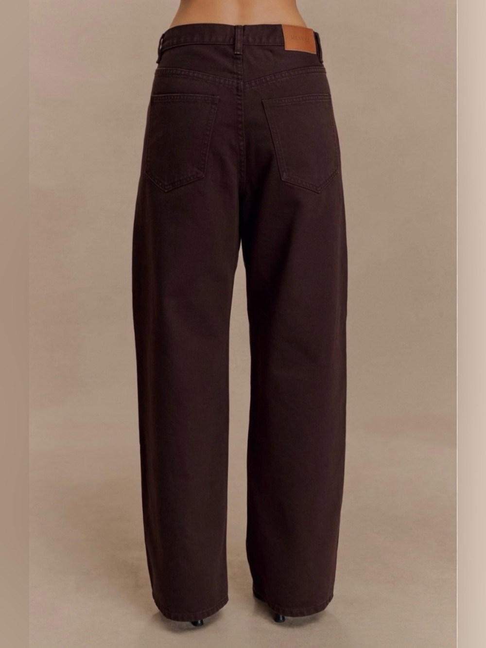 Meshki Mannon Women's Straight Leg Jeans in Dark Brown